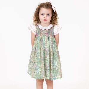 Dondolo Fiore Girls Smocked Dress - Size 7